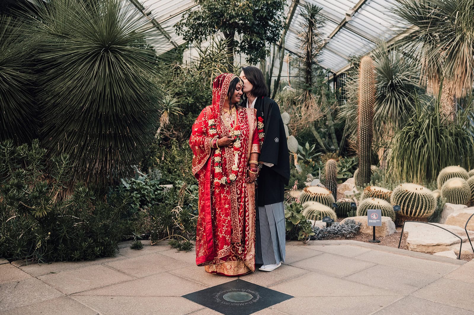 Bride and Groom at Wedding in Kew Gardens