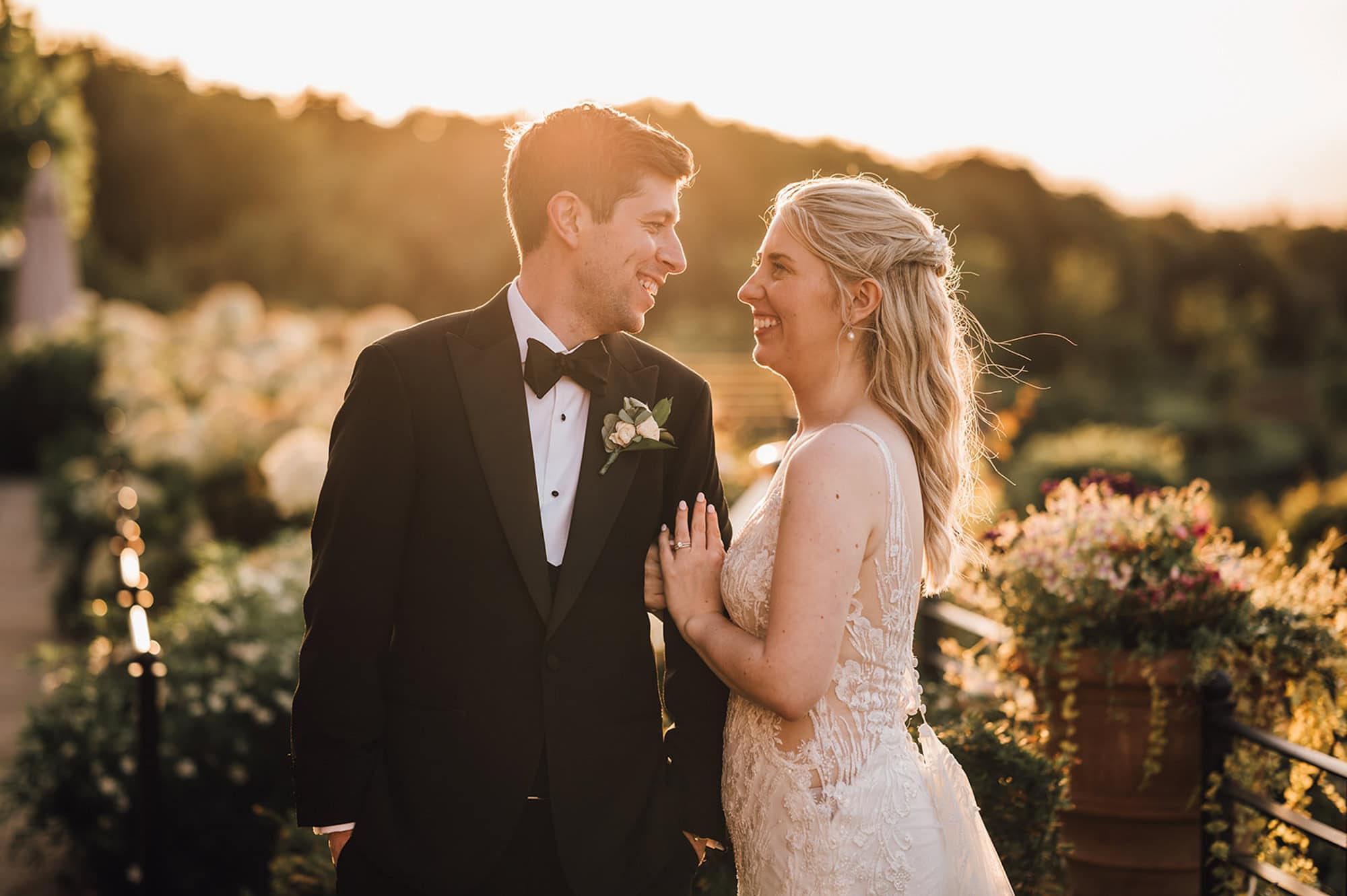 Golden hour Bride & Groom portraits during Wedding at The Old Hall